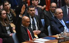 Robert Wood, representante adjunto de Estados Unidos ante el Consejo de Seguridad de la ONU, veta una resolución que otorga a Palestina la membresía plena en las Naciones Unidas | Nueva York, Abril 18, 2024 (Foto: AP)