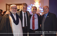 Sheij Mohsen Alí junto al Sr. Embajador de Palestina, Husni Abdel Wahed; el Presidente de la Asociación de Beneficencia Drusa (ABD), Daniel Attar, y el Director de DSL, Yaoudat Brahim en ocasión del 90º Aniversario de la ABD (Abril 26,2016 / Archivo DSL).