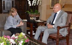 Min. Rel. Ext. y Culto, Susana Malcorra junto a Primer Ministro, Tammam Salam