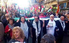 Multitudinaria marcha en repudio a Netanyahu