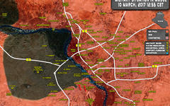 Situación en la ciudad de Mosul, Marzo 10, 2017 (Mapa Southfront).