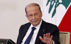 El presidente Michel Aoun habla en el Palacio Presidencial en Baabda, el 21 de octubre de 2020. (Foto: AFP).