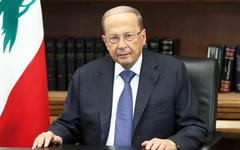 El presidente libanés Michel Aoun en Beirut, Líbano. [Presidencia de Líbano]