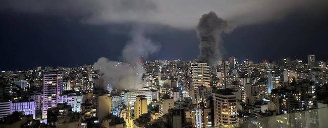 Ataques del régimen israelí contra edificios residenciales en el centro de Beirut el 10 de octubre de 2024 (Foto: redes) 