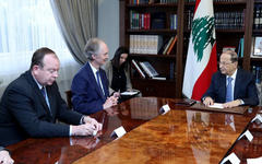 El presidente del Líbano, Michel Aoun, recibe al Enviado Especial de la ONU para Siria, Geir Pedersen | Beirut, Marzo 20, 2019 (Foto NNA)