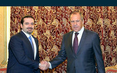 Saad Hariri recibido por Sergei Lavrov en Moscú, 30 de marzo 2016 (Foto NNA)