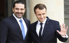 El presidente francés Emmanuel Macron recibe al primer ministro libanés Saad Hariri en el Palacio Presidencial del Elíseo el 18 de noviembre. Foto: AFP.