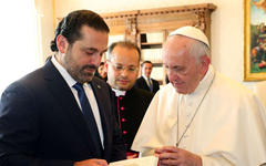 El primer ministro libanés, Saad Hariri, visitó en 2017 al Papa Francisco. Foto: Archivo Vatican News.