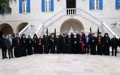 Cumbre de dignatarios religiosos islámicos y cristianos libaneses en Bkerke, Líbano | Octubre 16, 2024 (Foto: Patriarcado Maronita)