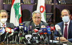 El lanzamiento de tarjetas de subsidio en efectivo en Beirut, el 9 de septiembre de 2021. Foto: Mohamad Azakir.