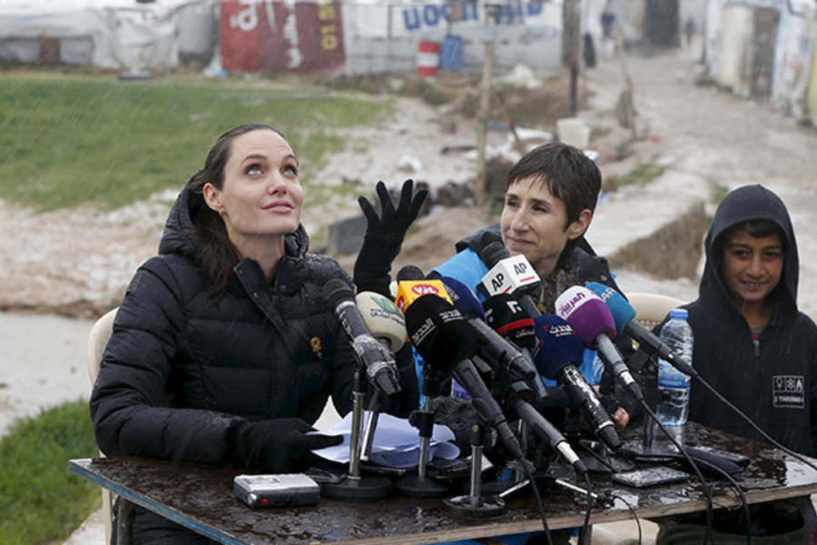 Nueva visita de Angelina Jolie a refugiados sirios en Líbano 