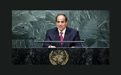 Presidente de Egipto, Abdel Fattah Al-Sisi, durante la 70a Sesión de la Asamblea General de la ONU. Septiembre, 2015 (Foto Reuters)