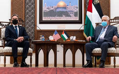 El secretario de Estado de los Estados Unidos, Antony Blinken, y el presidente palestino, Mahmoud Abbas. Foto: AFP.