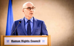 El Alto Comisionado de las Naciones Unidas para los Derechos Humanos, Volker Türk, pronuncia un discurso en el Consejo de Derechos Humanos | Ginebra, febrero 26, 2024. (Foto: Gabriel Monnet / AFP)