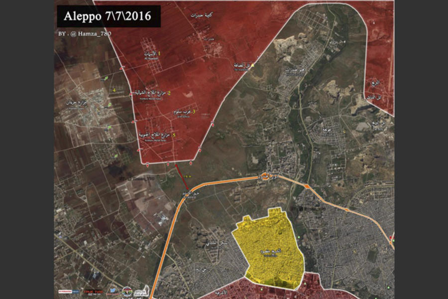 Mapa de la avanzada y la toma de las granjas de Malah (Al Masdar News).