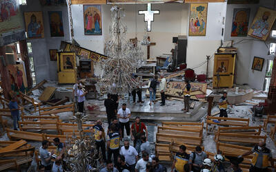 Interior de la la Iglesia de San Elías tras el ataque suicida | Junio 22, 2025 (Foto: EPA) Interior de la la Iglesia de San Elías tras el ataque suicida | Junio 22, 2025 (Foto: EPA)