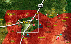 El EAS libera la ciudad de Saraqib en el cantón de Idleb | Febrero 6, 2020 (Mapa SF)