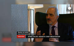 Representante sirio ante ONU y Jefe de la Delegación oficial Siria en Ginebra, Embajador Bashar Al Jaafari (Foto Euronews).