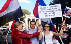 Marcha de la comunidad siria en Roma 