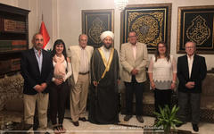 Delegación argentina junto al Gran Mufti de Siria, Ahmad Badr Al-Din Hassoun (Damasco | Septiembre 19, 2017).