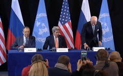 Conferencia de prensa conjunta: Lavrov, Kerry, De Mistura (Foto Euronews)