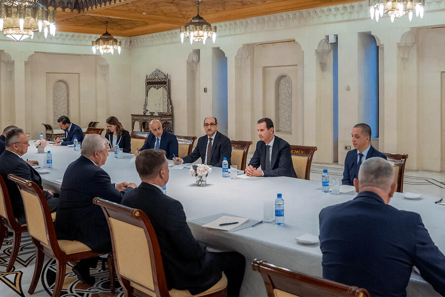 El Presidente Bashar Al Asad recibe en Damasco al Enviado del Presidente Putin y su delegación | Junio 26, 2024 (Foto: Presidencia Siria)