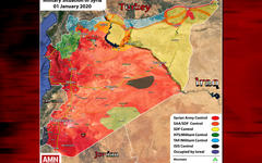 Situación militar en Siria | Enero 1, 2020 (Mapa AMN)