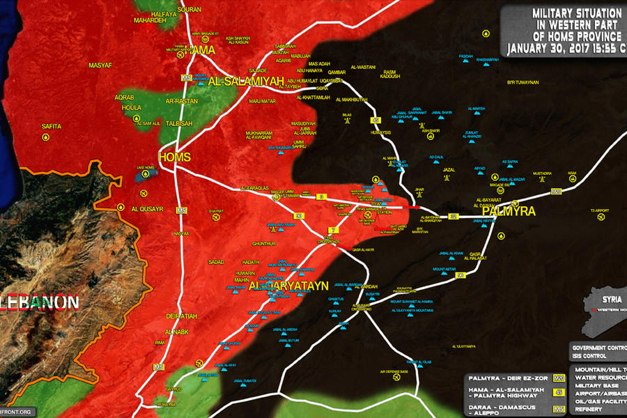 Frente de Palmira (Prov. de Homs) -  (Mapa SouthFront).