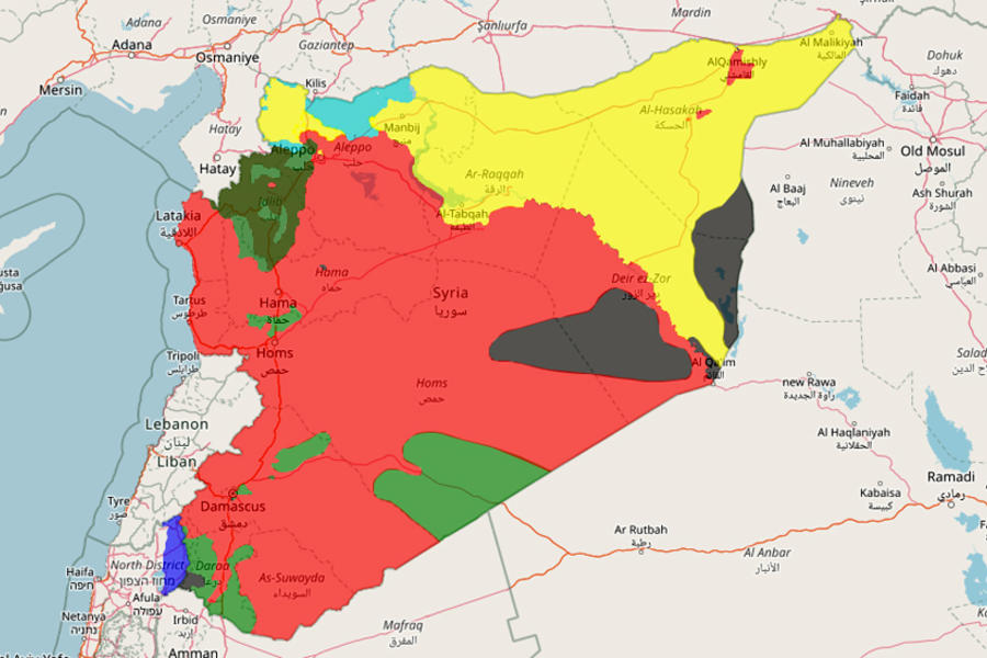 Situación bélica en Siria |  Febrero 9, 2018 - (Mapa SCWMap).