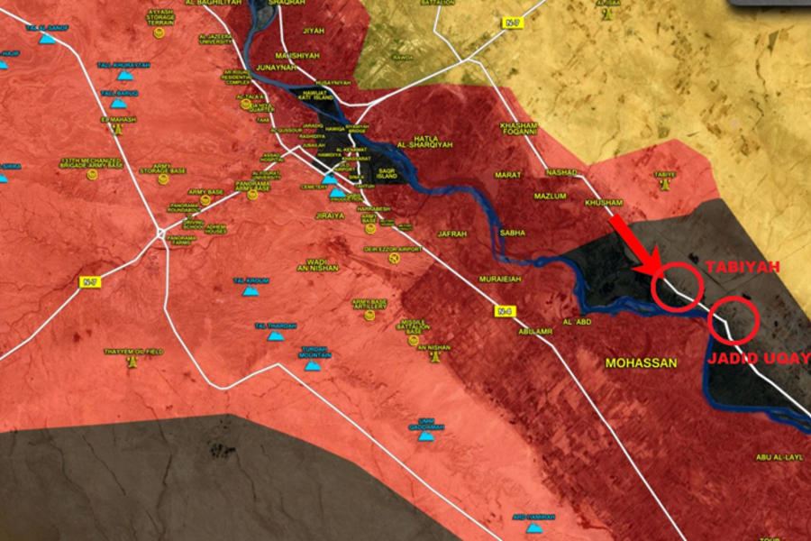 Prov. de Deir Ezzor: avance leal sobre Tabiyah y Jadid Uqaydat | Octubre 24, 2017 (Mapa SouthFront).