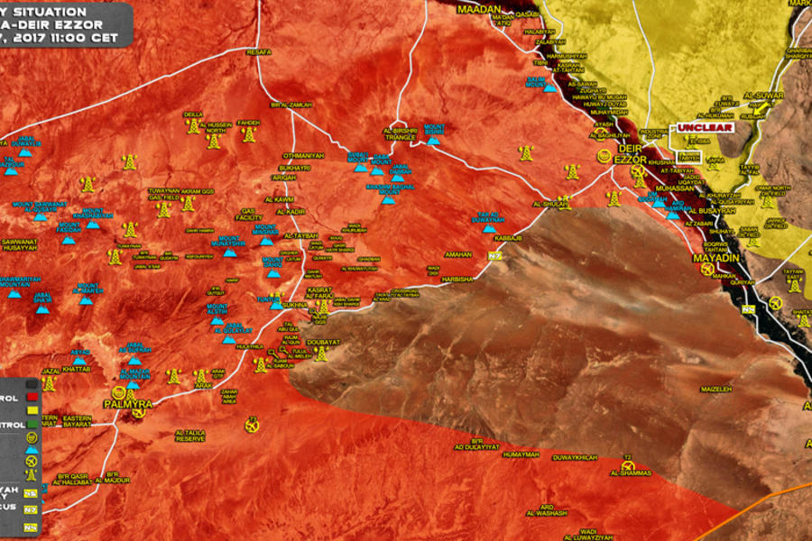 Frente Palmira/Deir Ezzor | Octubre 27, 2017 (Mapa SouthFront).