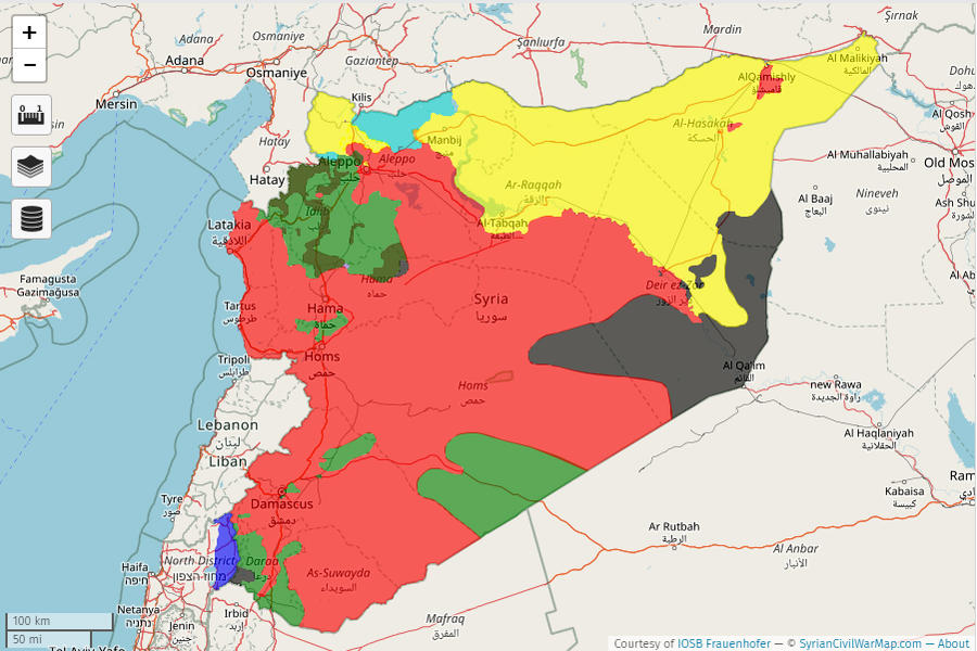 Situación bélica en Siria | Octubre 27, 2017 (Mapa Syriancivilwarmap).