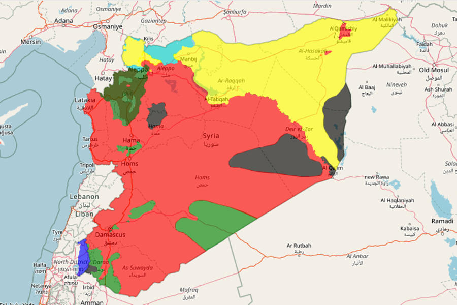 Situación bélica en Siria |  Febrero 2, 2018 - (Mapa SCWMap).