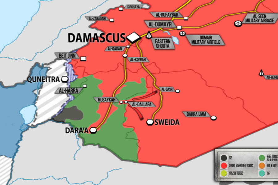 Frente Sur | Junio 20, 2018 – Provincia de Deraa, avance sirio en el noreste provincial sobre Al Nusra y FSA (Mapa SouthFront).