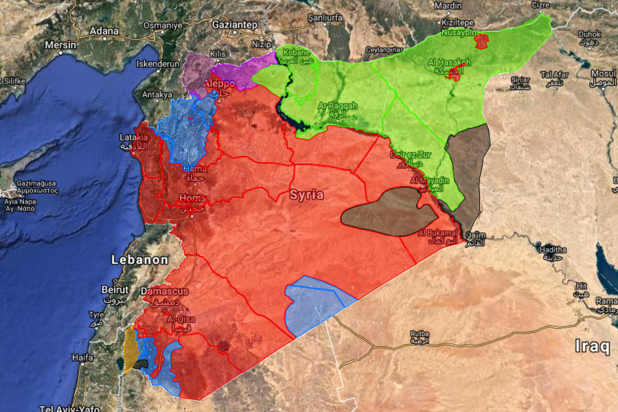 Situación bélica en Siria |  Junio 22, 2018 - (Mapa: Centro de Información Militar | Siria).