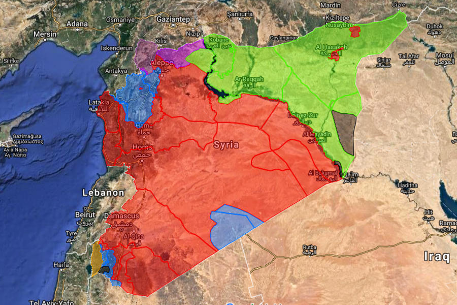 Situación bélica en Siria |  Julio 6, 2018 (Mapa: Centro de Información Militar | Siria).