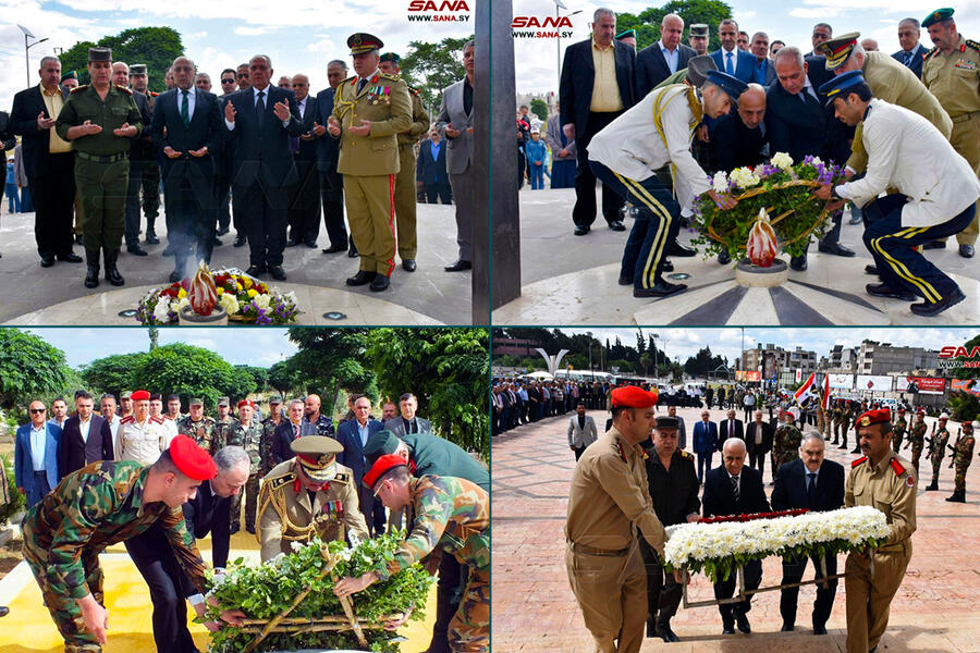 Actividades oficiales en conmemoración del Día de los Mártires en las principales ciudades sirias (Fotos: SANA)