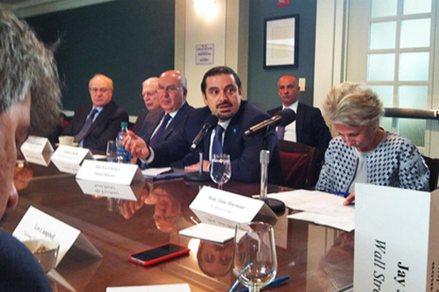 Saad Hariri en el Woodrow Wilson International Center (Washington. 27 de Abril, 2015)