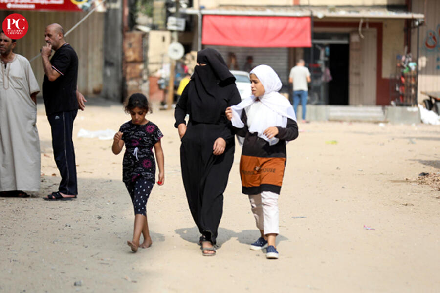 Palestinos desplazados en Rafah, Franja de Gaza. (Foto: Mahmoud Ajjour / The Palestine Chronicle)