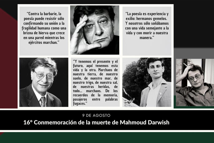 A 16 años de la siembra a la eternidad del poeta palestino Mahmoud Darwish