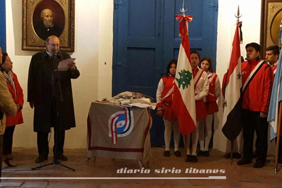 Alberto Asfoura, Presidente de la SSL de Tucumán, haciendo uso de la palabra en ocasión del acto por el Bicentenario de la Patria (Julio 2, 2016).