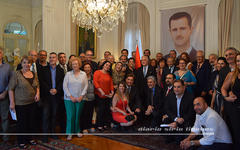 Representantes de Fearab América junto al Jefe de Misión de la República Árabe Siria, Maher Mahfouz, durante la recepción en la Embajada | Buenos Aires, febrero 22, 2019