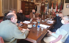 El presidente la USL de Salta, Esteban Dagum, en reunión con el Organizador y Administrador del Bingo de la Liga Salteña de Fútbol, Juan Carlos Ibire, en el marco de la organización del Bingo de las Colectividades Mediterránea. Participaron los Presidentes y representantes de las Sociedades Italiana y Española.