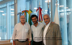 Subsecretario de Relaciones Internacionales del G.C.B.A., Juan Ignacio Maquieira, junto a Adib Attie y Yaoudat Brahim.