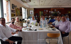 De izq. a der.: Dr. Ricardo Nazer, Embajador Sebastián Zavalla, Sr. Yaoudat Brahim, Embajador Maher Mahfouz, Sr. Simon Hajal, Embajador Ricardo Larriera, Dr. Salvador Jaef (Foto: Diario Sirio Libanés)